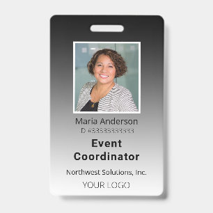 Professional Employee Gradient Black ID Badge