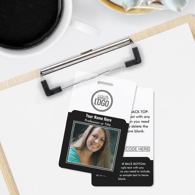 Professional Employee Logo Photo Barcode Black Badge (Creator Uploaded)