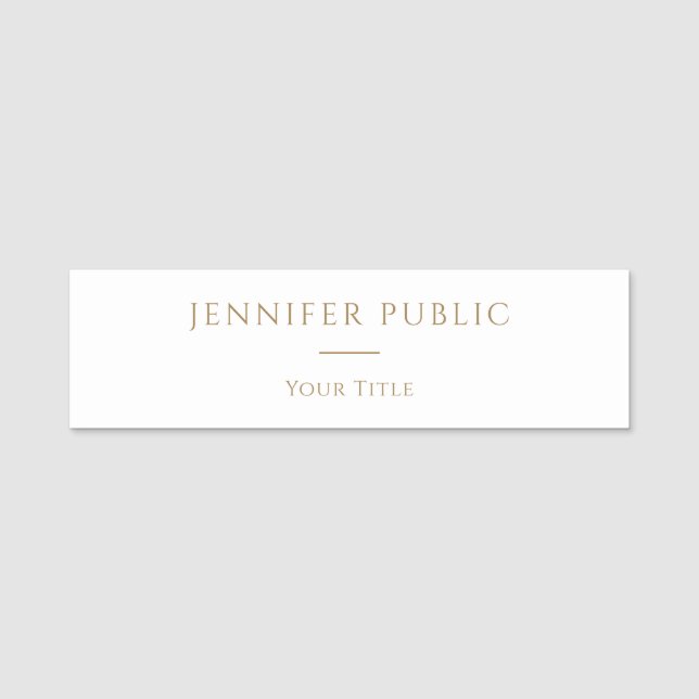 Professional Employee Modern Elegant Template Name Tag (Front)