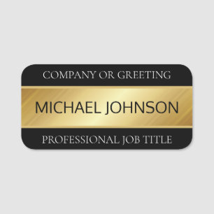 Professional Employee name and title golden Tag