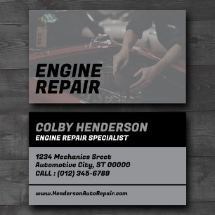 Professional Engine Repair Specialist Business Card