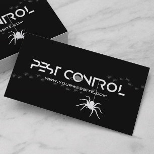 Professional Exterminator Pest Control Black White Business Card