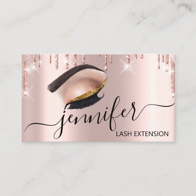 Professional Eyelash Drips pMakeup Artist Brows Business Card (Front)