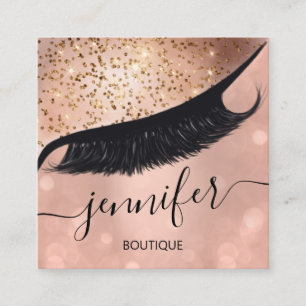 Professional Eyelash Extension Makeup Artist Skinn Square Business Card