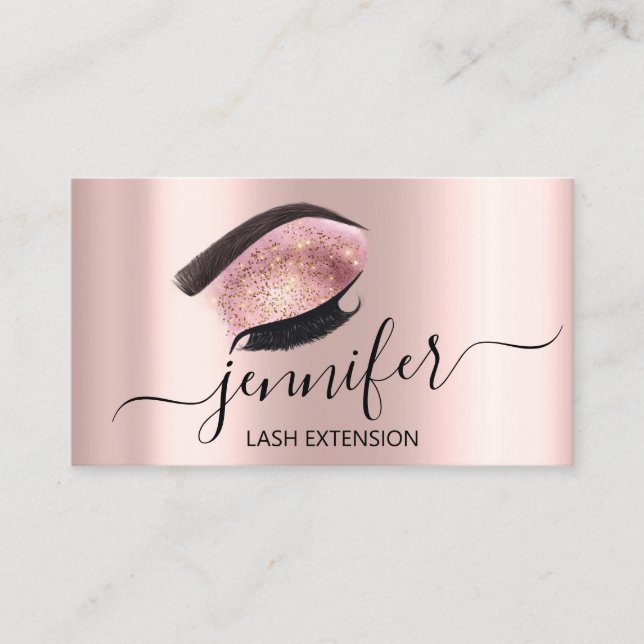 Professional Eyelash MUA Makeup Artist Brows Pinky Business Card (Front)