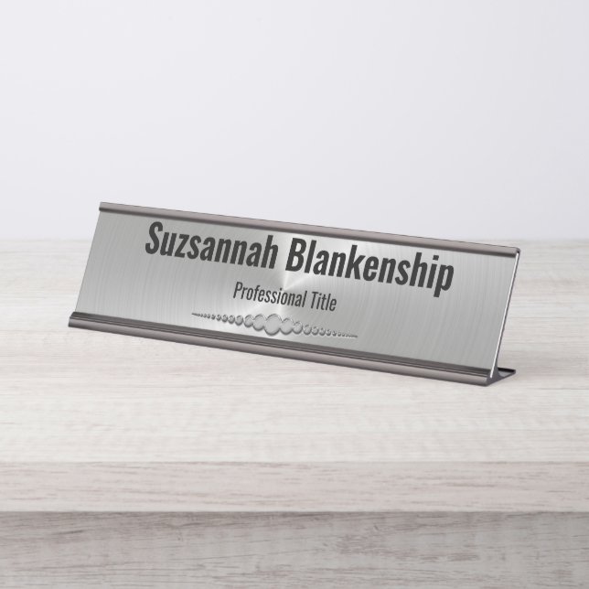 Professional Faux  Metallic Custom  Desk Name Plate (Front)