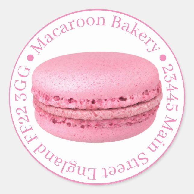 Professional Favor Bag Stickers - Macaroon Pink (Front)