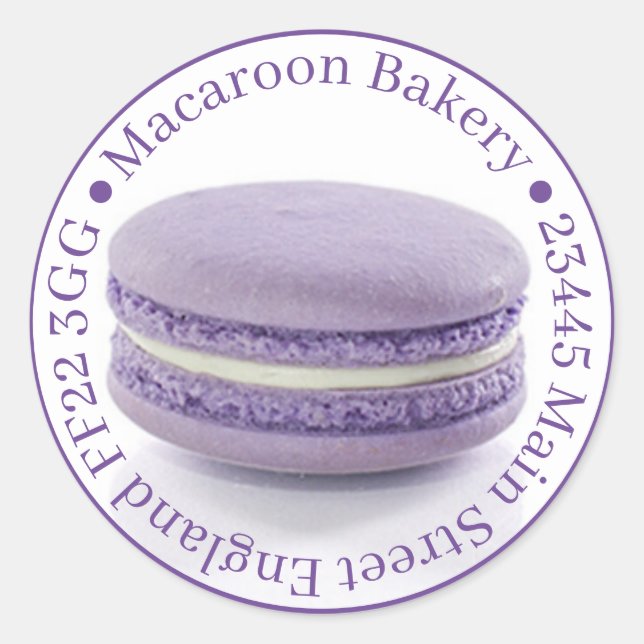 Professional Favor Bag Stickers - Macaroon Purple (Front)