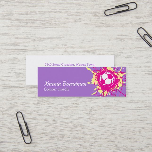 Professional female soccer coach business cards (Front/Back In Situ)