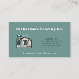 Professional Fence Company Fencing Service Business Card