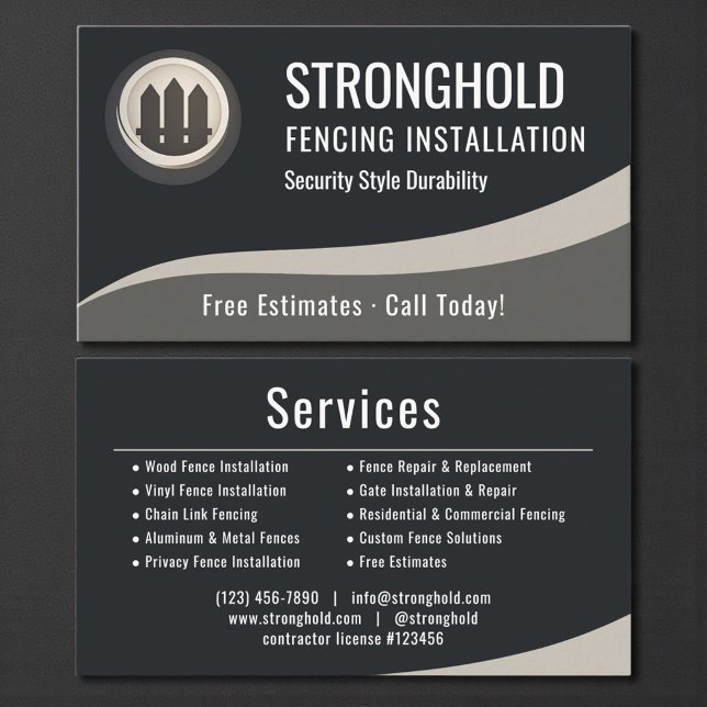Professional Fence Installation Company Business Card (Creator Uploaded)
