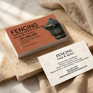 Professional Fence Installation & Repair Services Business Card