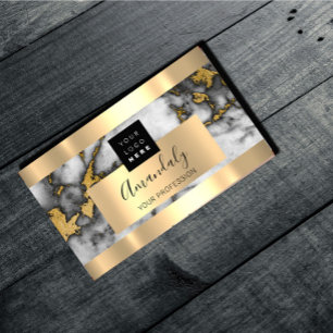 Professional Finance Investment Marble Gold Logo Business Card