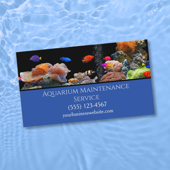 Professional Fish Aquarium Maintenance Service Business Card (Creator Uploaded)