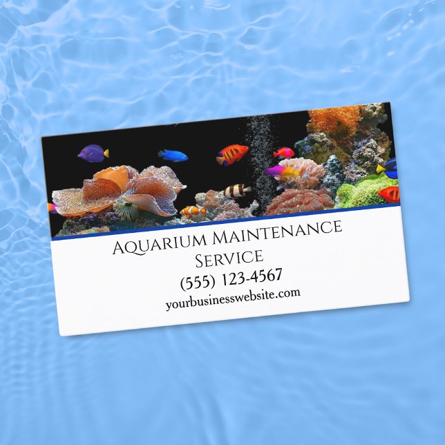Professional Fish Aquarium Maintenance Service Business Card (Creator Uploaded)