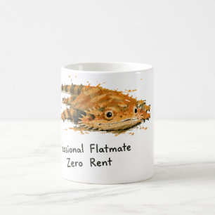 Professional Flatmate Zero Rent Bearded Dragon Art Coffee Mug