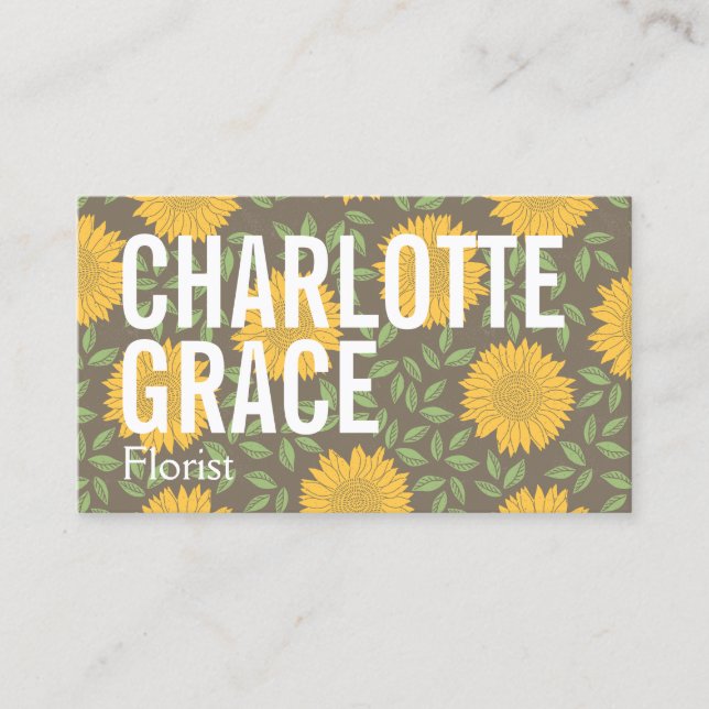 Professional Florist Flower Themed Personalized Business Card (Front)