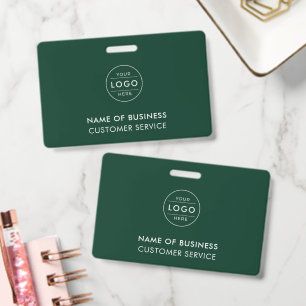 Professional Forest Green Custom Company Logo Badge