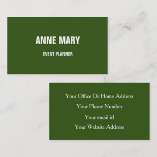 Professional Forest Green White Minimal Colorful Business Card