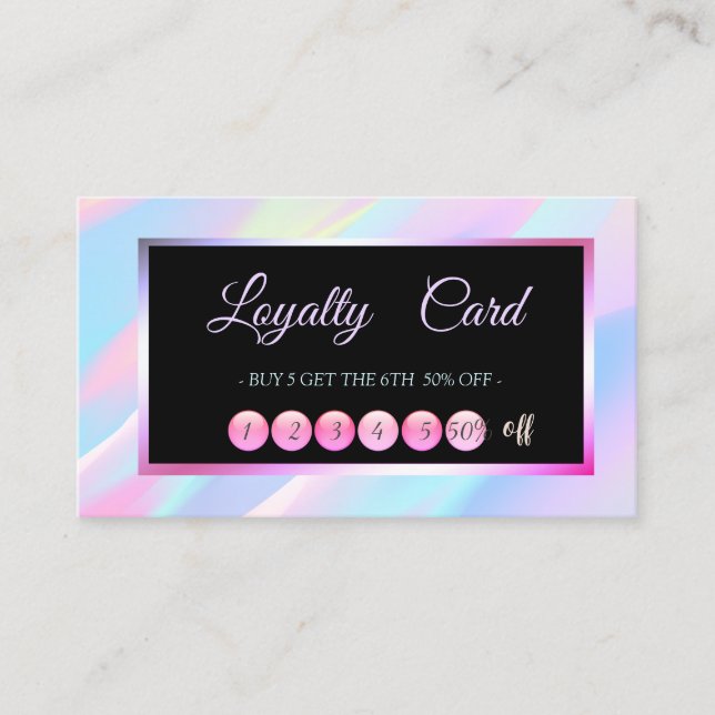 Professional Frame Holographic  Loyalty Card (Front)