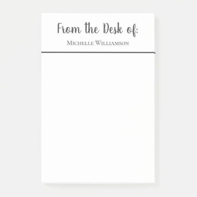 Professional From the Desk of Personalized  Post-it Notes (Front)