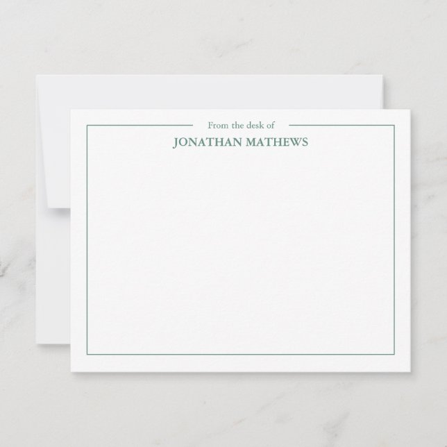 Professional From the desk of Square Border Green Card (Front)