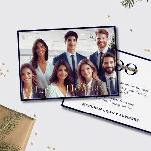 Professional Full Photo Business Logo Foil Holiday Card
