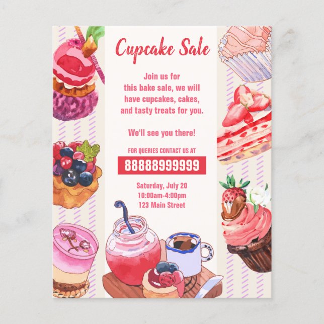 Professional Fun Baking Bake Sale Custom Flyers (Front)