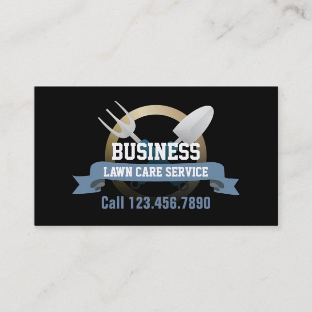 Professional Gardening & Lawn Service Business Card (Front)