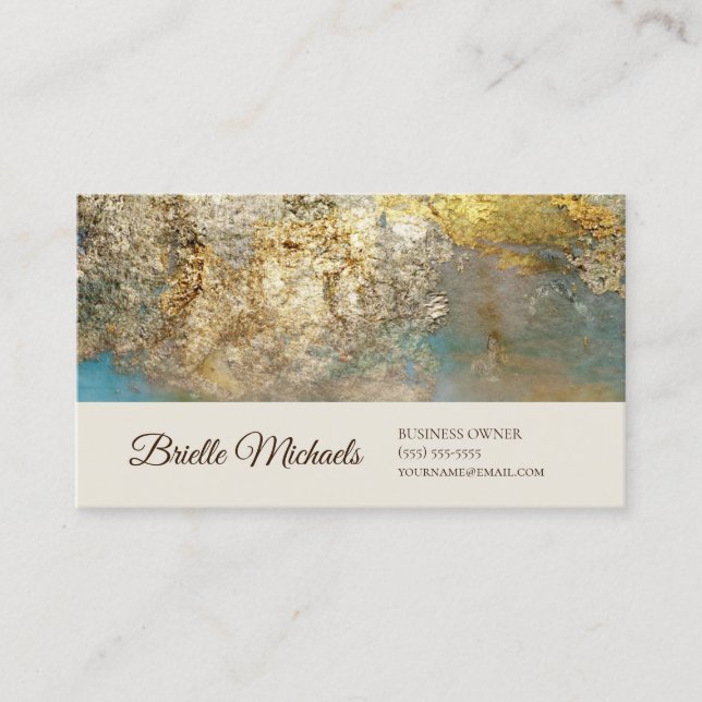 Professional Gilded Gold Foil Elegant Script Business Card (Front)