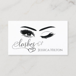 Professional glamourous calligraphy lashes wink business card