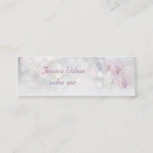 Professional glamourous elegant bokeh orchid mini business card