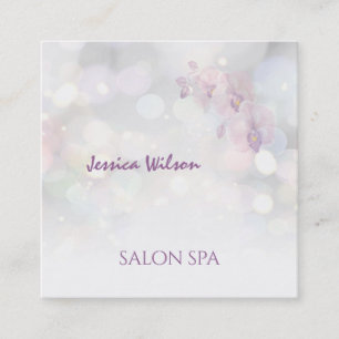 Professional glamourous elegant gentle bokeh orchi square business card