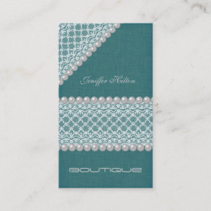 Professional glamourous elegant lace pearls business card