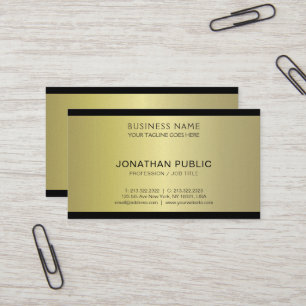 Professional Glamourous Gold Plain Pearl Luxury Business Card