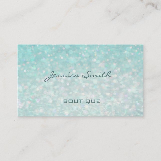 Professional glamourous modern elegant plain bokeh business card (Front)