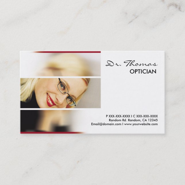 Professional glasses Optician business cards (Front)