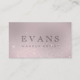 Professional Glitter Eggplant Blush Glitter Makeup Appointment Card