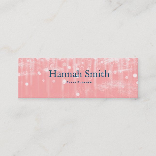 Professional Glitter Event Planner  Mini Business Card (Front)