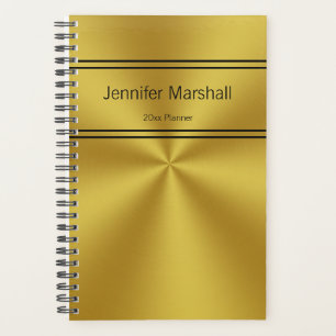 Professional Gold and Black Your Name Template Planner
