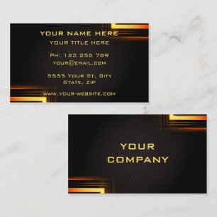 Professional Gold Black Business Card  Choose Font