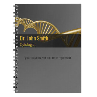 Professional Gold DNA Strand Luxury Medical Notebook