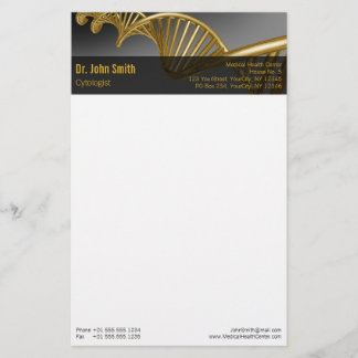 Professional Gold DNA Strand Luxury Medical Stationery