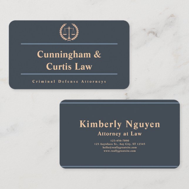 Professional gold Elegant lawyer business card (Front/Back)