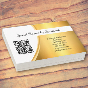 Professional Gold Flare Custom QR Code  Business Card