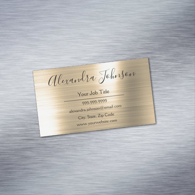 Professional Gold Foil Modern Magnetic Business Card (In Situ)