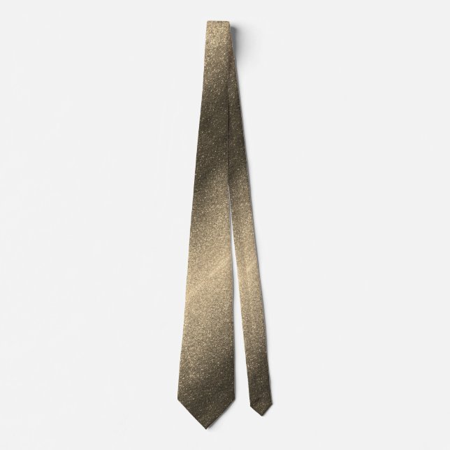 Professional Gold Glitter Ombre Sparkle Groom Tie (Front)