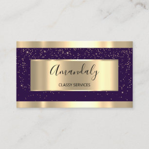 Professional Gold Hairdresser Event Planner Violet Business Card