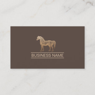 Professional Gold Horse Dark Tan Business Card