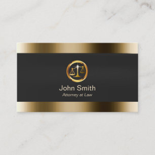 Professional Gold Justice Scale Attorney Business Card